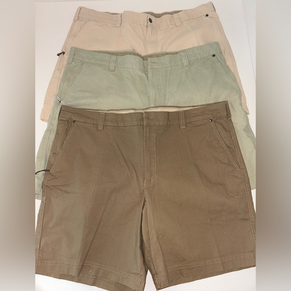 BUNDLE of 3 Columbia men’s‎ Cotton Canvas tan olive brown Hiking Shorts Size 42